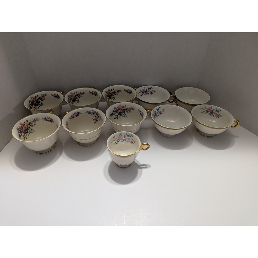 Theodore Haviland Windsor & Thomas Ivory Wentworth Floral Tea Cup Lot 11pc